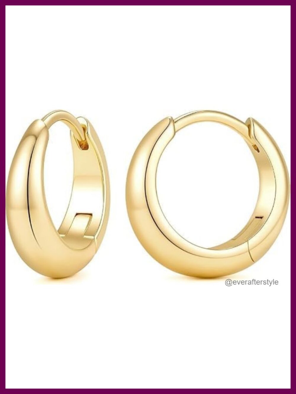 14K Gold Plated Hoop Earrings for Women - Chic Chunky Huggie Earrings with